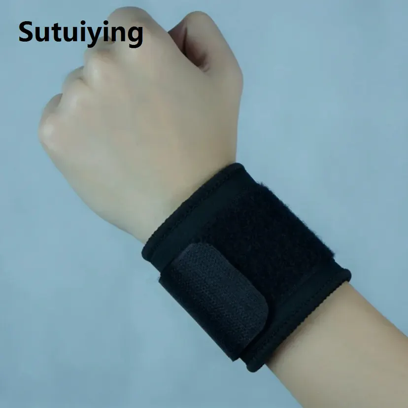 Sutuiying 1PC Adjustable Soft Wristbands Wrist Support Bracers For Gym Sports Wristband Carpal Protector Breathable Wrap Band Strap Safety