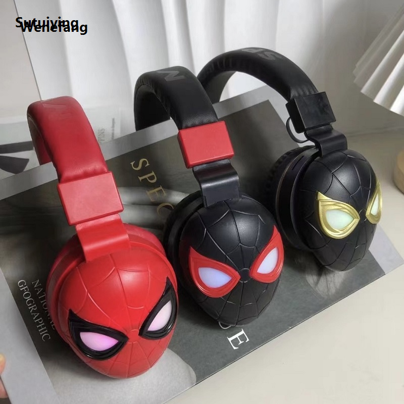 Wenefang Sutuiying Disney Headphones for Spider Man Wireless Bluetooth LED Light Headsets Hot Selling Hot Selling Surround Sound Foldable Earphones Anime Cartoon NM-27