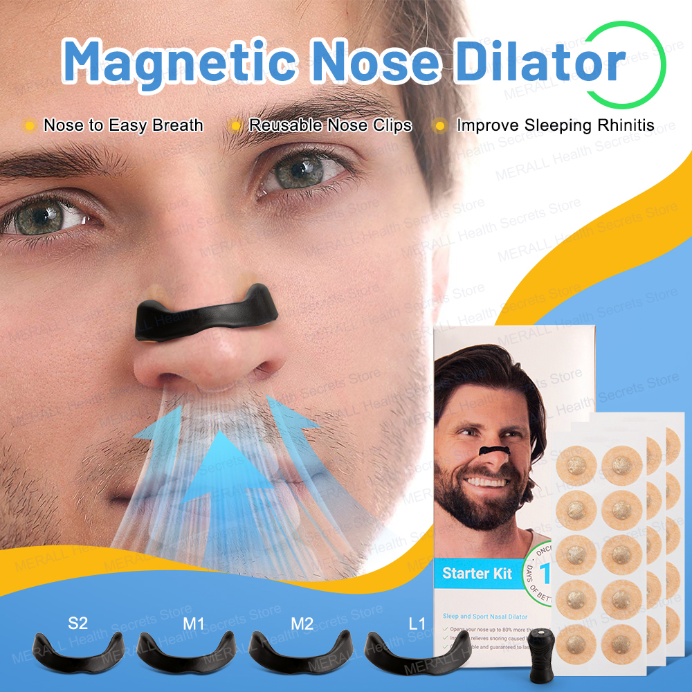 99 Mall Offer Reusable Magnetic Nasal Dilators for Snoring Relief- Comfortable Anti-Snore Nose Clips for Improved Sleep, Nasal Congestion, and Rhinitis Support - Easy Breathing Sleep Aid for Men and Women By 99 Stores