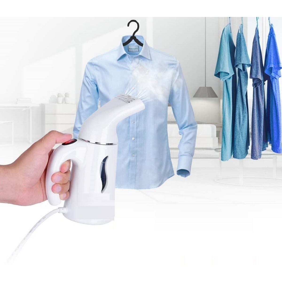 All-in-One Handheld Clothes Steamer: Portable Fabric Steamer for Home, Office, & Travel - Removes Wrinkles & More
