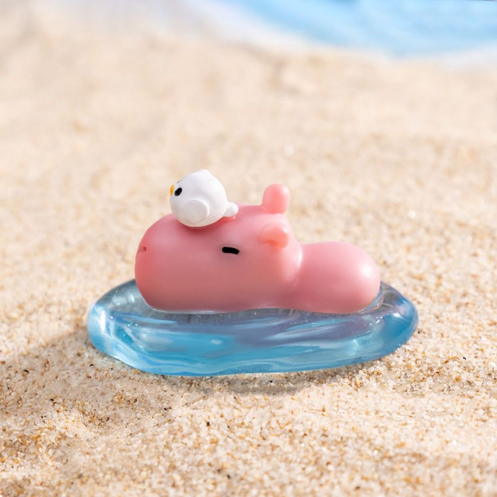 New Resin Cartoon Capybara Statue Gift DIY Doll House Miniature Capybara Figurines Animals Model Bonsai Animals Figurine