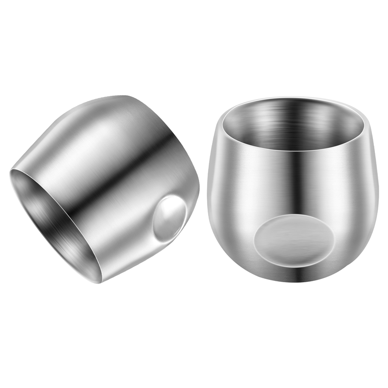 Stainless Steel Espresso Cups 2Pcs, 150Ml Double Wall Insulated Unbreakable Tumbler Small Cup for Outdoor Picnics Party