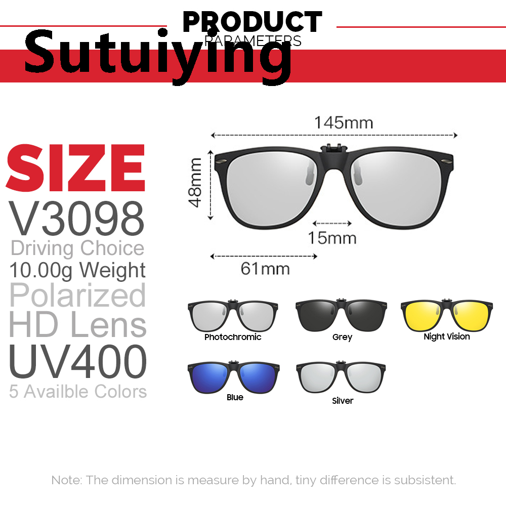 Sutuiying VIVIBEE Men Photochromic Polarized Lens Flip Up Clip on Sunglasses Luxury Women Driving Sun Glasses with Clips 2025 Trending Product