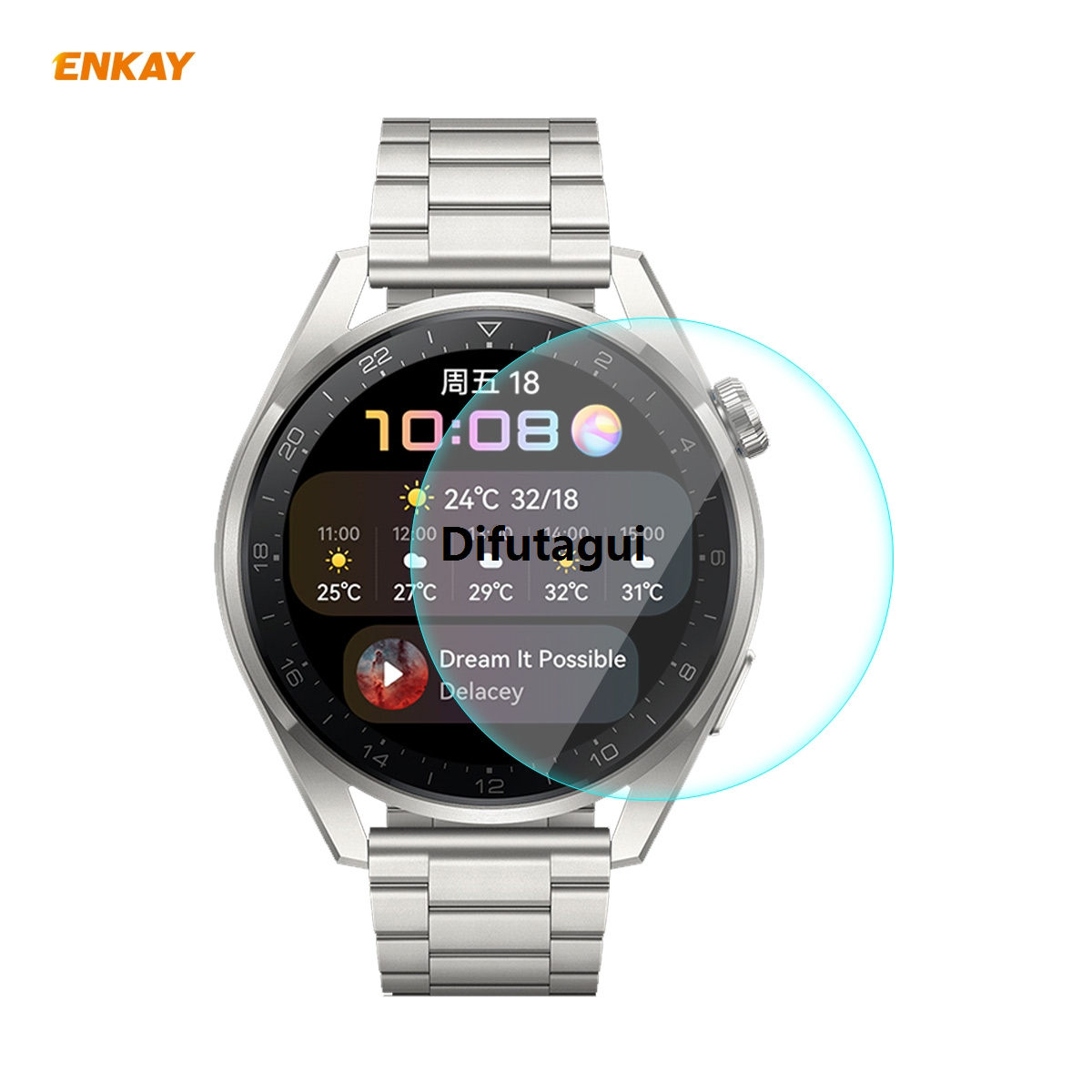 Difutagui For Garmin Forerunner 955 ENKAY 0.2MM 9H Tempered 2025 Glass Screen Protector Watch Film 1 PC