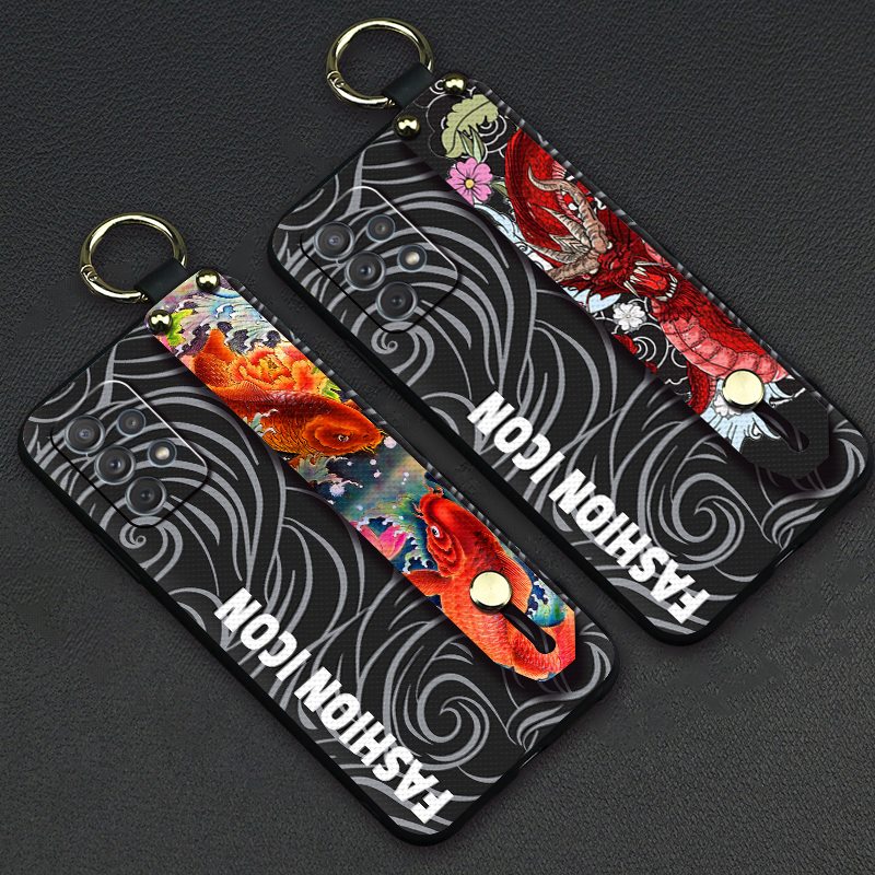 personality Durable Phone Case For Samsung Galaxy A52 5G/A52 4G/SM-A526B/A526W/A5260/A52S 5G Phone Holder Wrist Strap