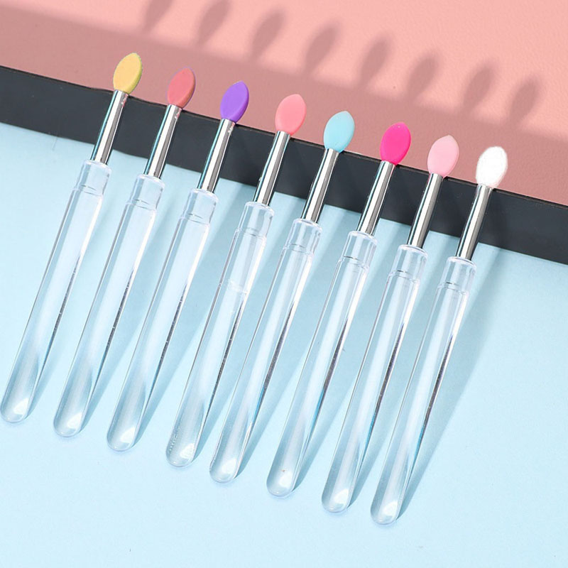 20253/5/10Pcs Soft Silicone Lipstick Brush Lip Stick Applicator Portable Clear Handle Clean Microbrush Lipgloss Beauty Tool