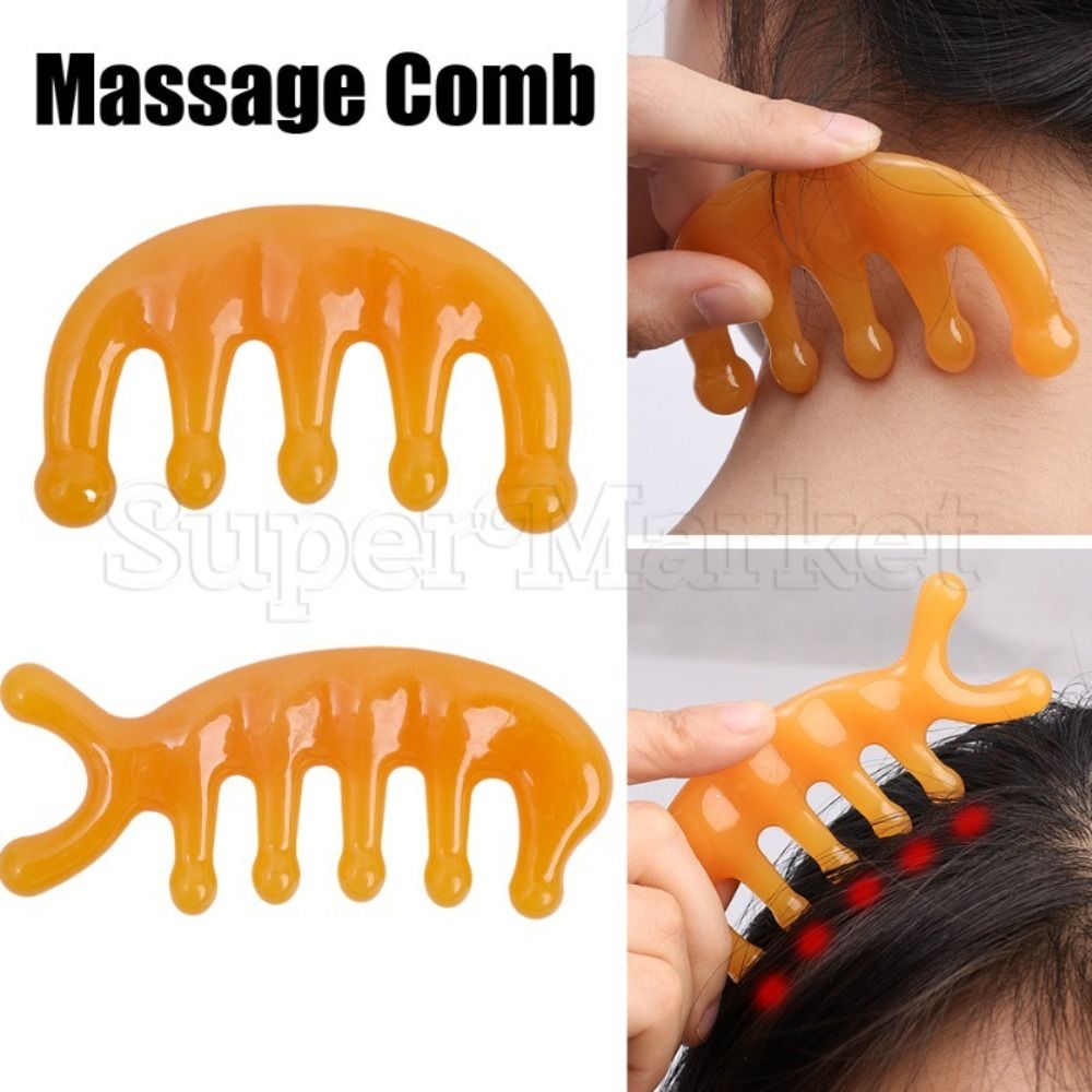 Massage Tool Plastic Massage Comb Anti-Static Yellow Body Meridian Massage Blood Circulation Facial Nose Scraper
