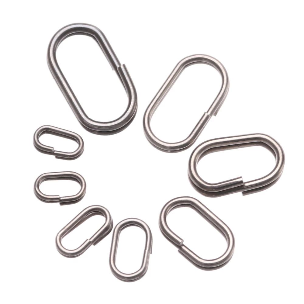 Boat 50 PCs/Lot Accessories Fishing Tackle 8/10/13/15/17/19mm Stainless Steel Oval Split Rings Fishing Hanging Snap Fishing Lure Split Fishing Connector