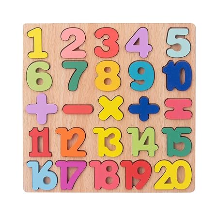 BrightCount Wooden Number Board - Multicolor Educational Toy for Early Math Learning