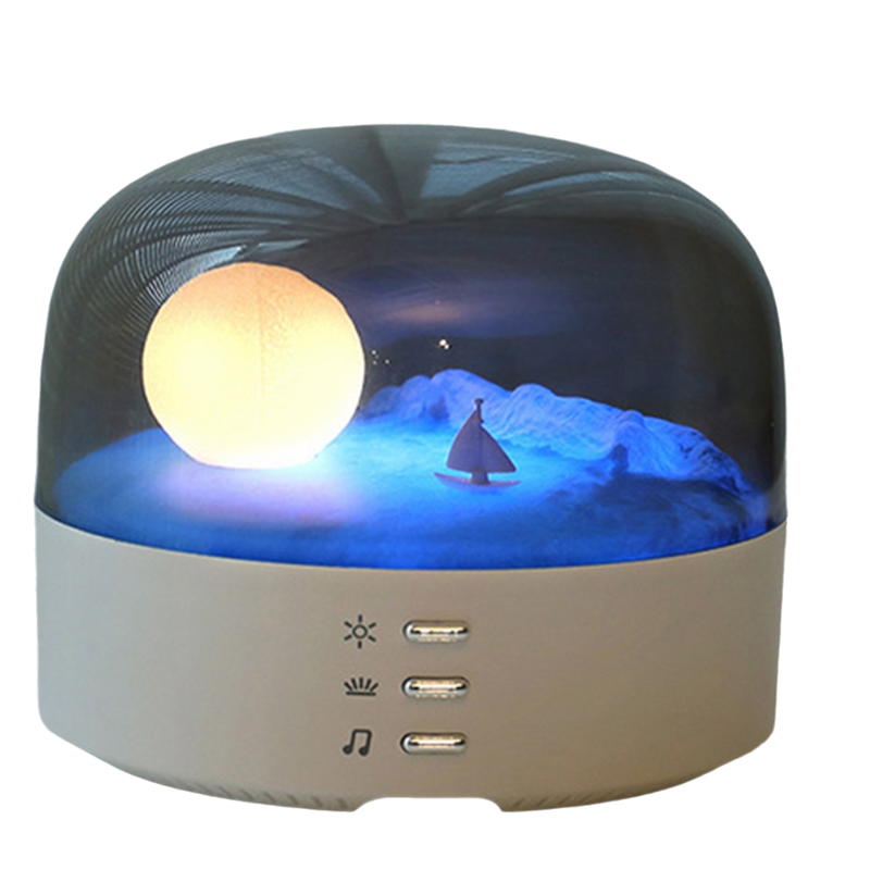 ARELENE Night Light Bluetooth Speaker Bedside Lamp Moon Atmosphere Lamp 2 in 1 Bluetooth Music Lamp Rechargeable LED Lamps-B