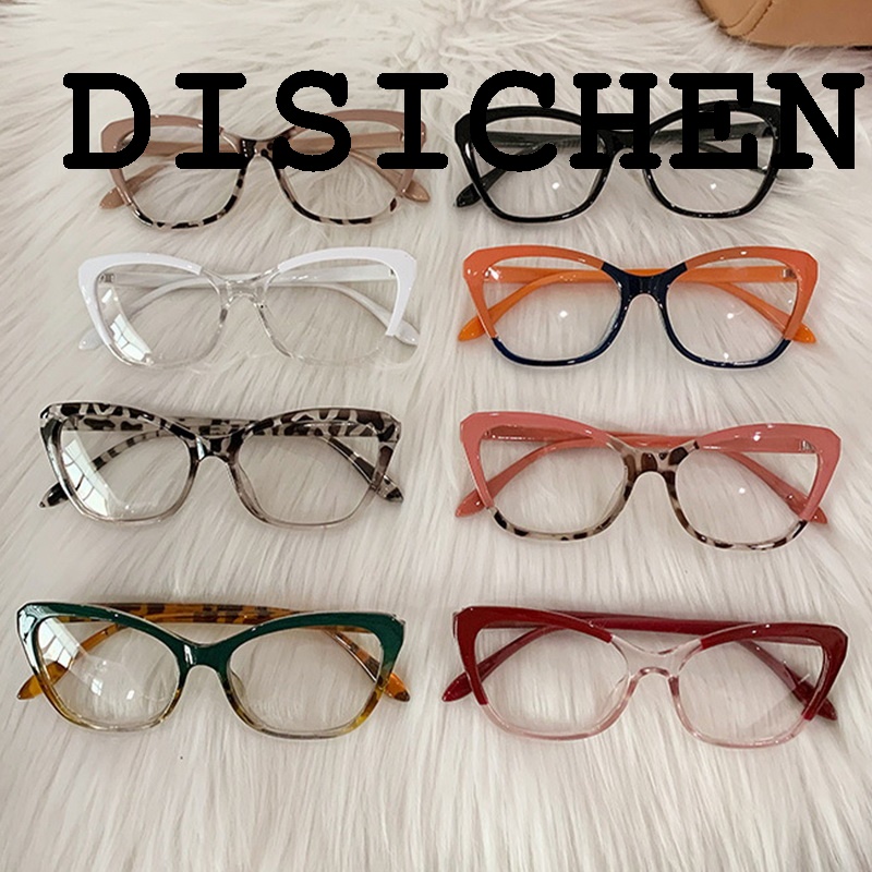 DISICHEN Luxury 56855 Candy Color Stripe Clear Eyewear Women Fashion Tr90 Optical Spectacle Frame Lady Anti Blue Light Computer Glasses