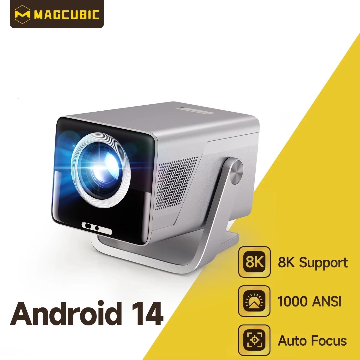 Magcubic X7 Projector Auto Focus Supports 8K Decoding Native 1080P & 1000 ANSI With Wifi6 BT5.4 Home Theater Video Projector