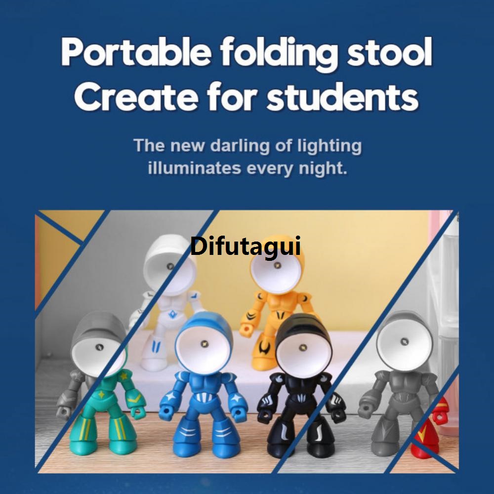 Difutagui Lights Kids Light Button Table Folding Table DIYLED Robot Mini Night High Quality Light Pet Battery Gift Bedroom Decoration Reading Night Light