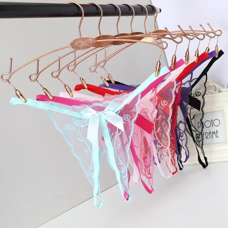 Open Crotch Transparent Ultra Thin T-Back See Through G-string Ladies Lace Thong
