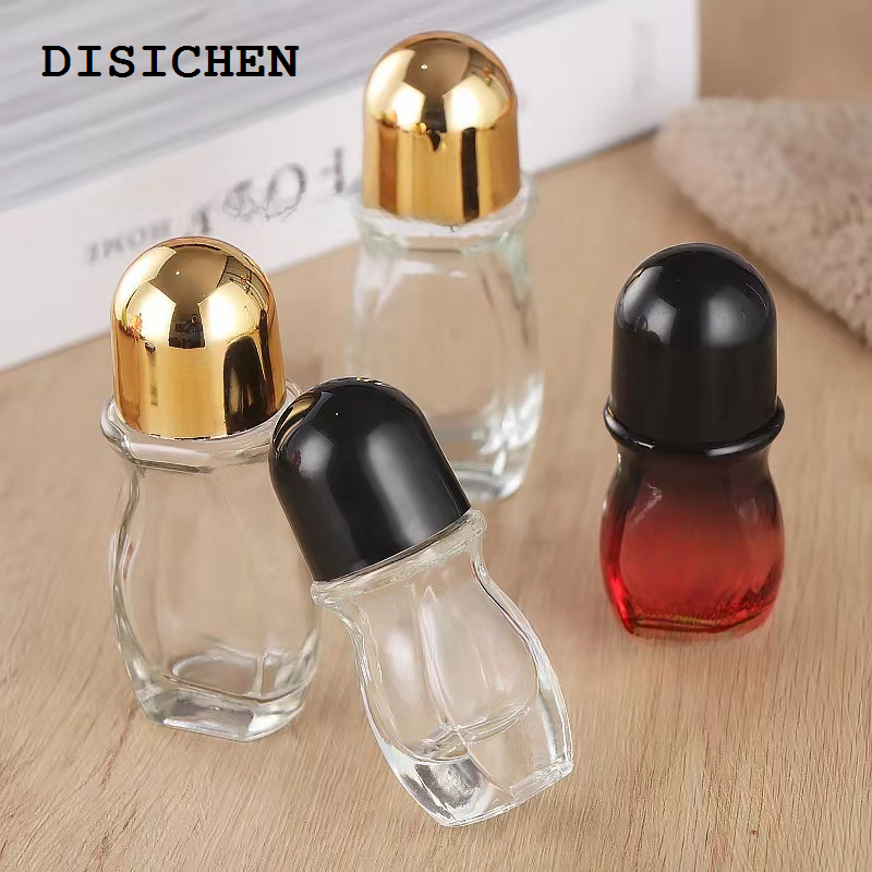 DISICHEN New style 1pc 30ml Essential Oil Roller Bottle Empty Refillable Clear Glass Roller Bottle Perfume with Roller Travel Cosmetic Container