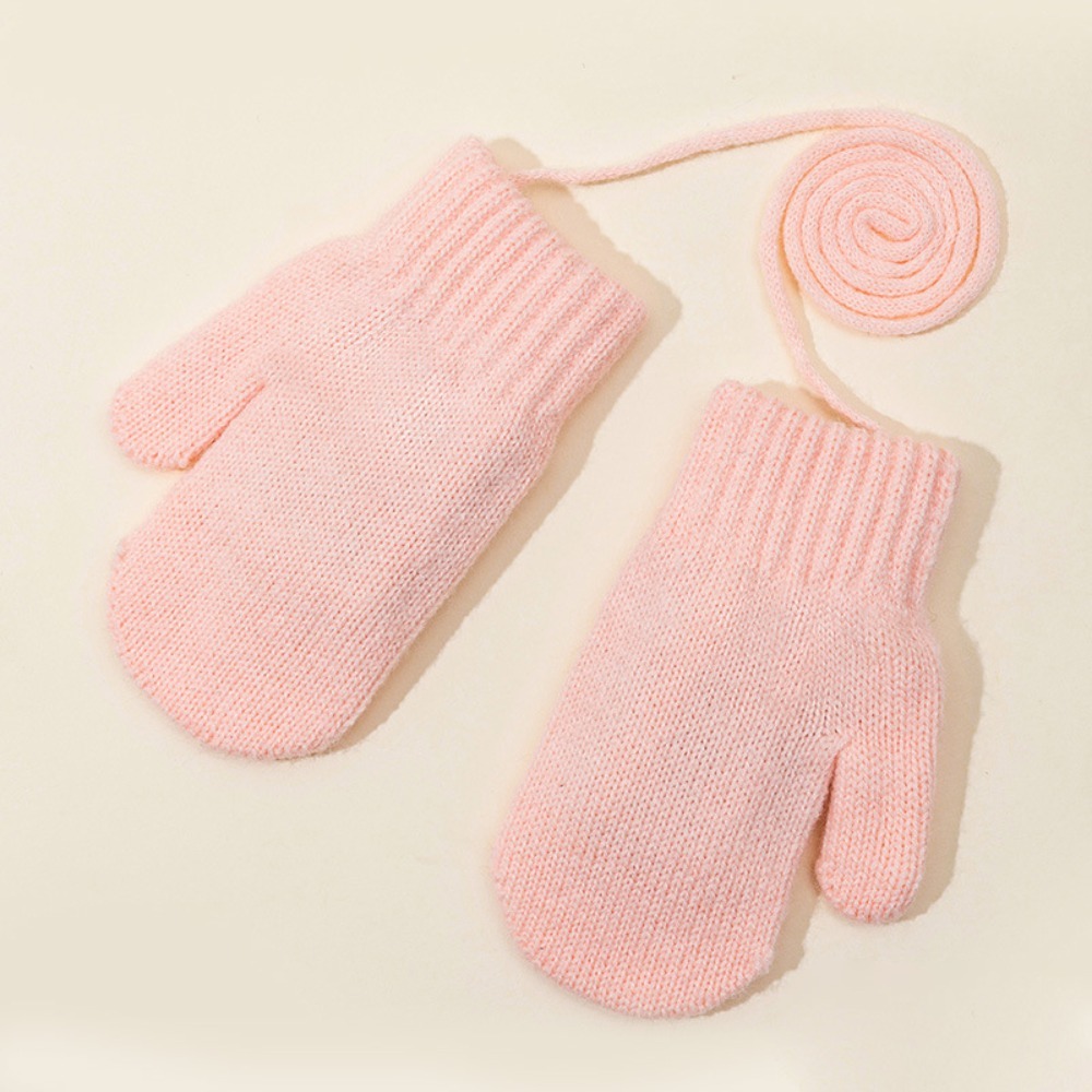 New Warm Winter Gloves Full Finger Solid Color Driving Mittens Knitted Windproof Cold Proof Gloves Cycling Driving
