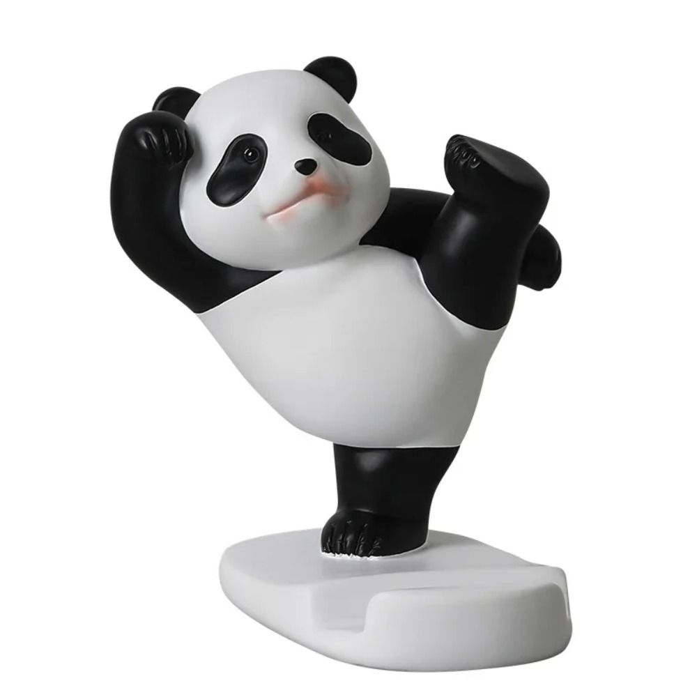 Universal Bracket Stands Panda Mobile Phone Holder Plastic Cartoon Phone Stand Holder Panda Figurines Cute Mobile Phone Bracket Desk Decor