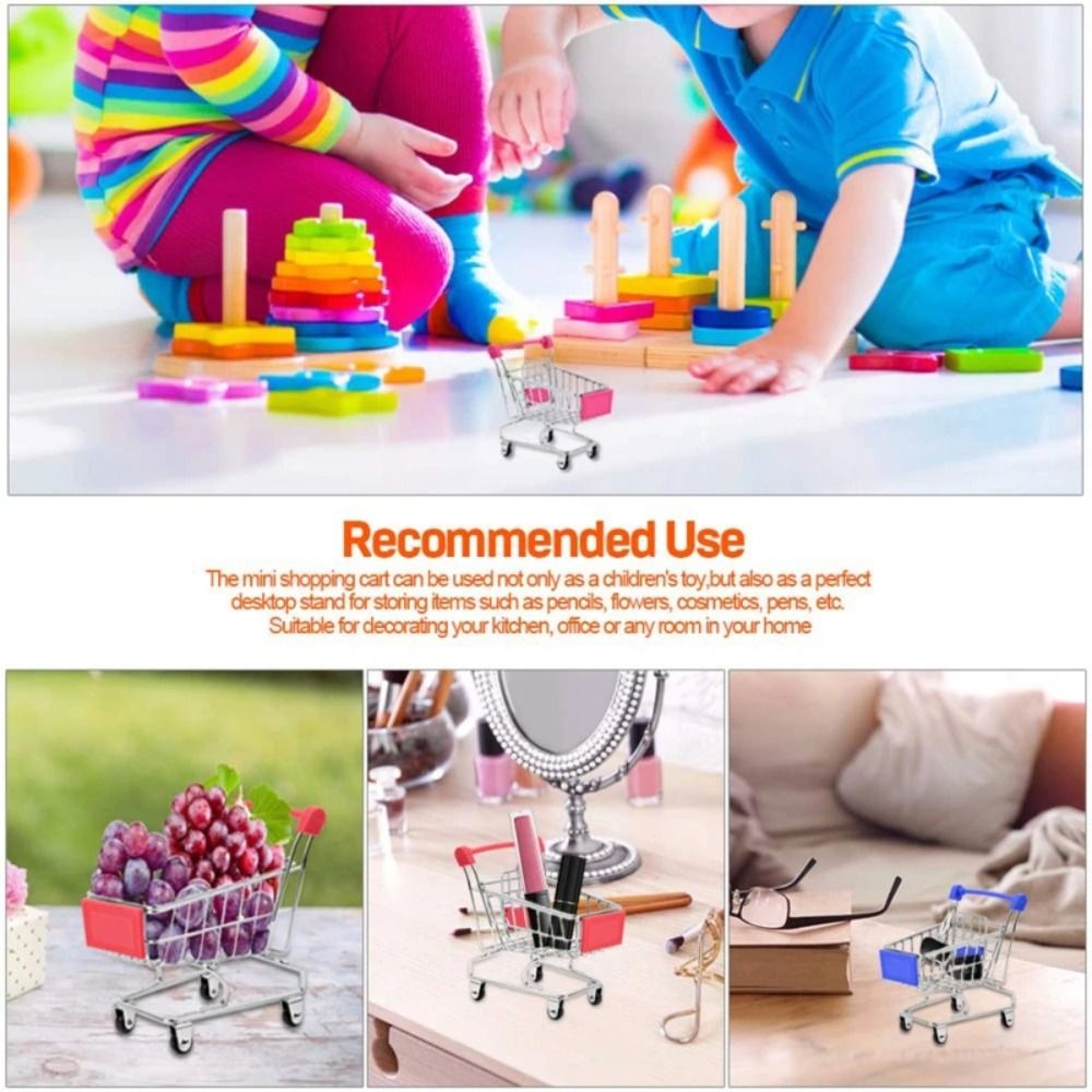 Creative Home Decoration Mini Supermarket Shopping Trolley Toy Gift Miniature Mini Shopping Cart Toys Storage Children's Toy Trolley