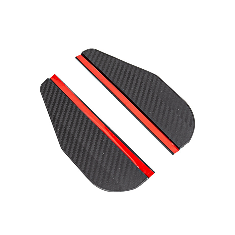 1 Pair Car PVC Carbon Fiber Rain Shield Rear View Mirror Rain Eyebrow Adhesive for Rear View Mirror Car Rain Shield Replacement Parts
