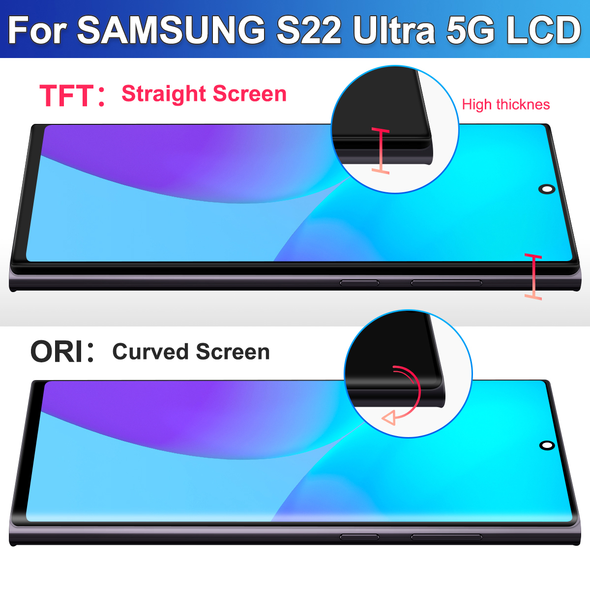 HOT 6.67' OLED LCD Screen For Samsung S22 Ultra 5G LCD For Samsung S22 Ultra S908 LCD Screen Touch Digitizer Assembly