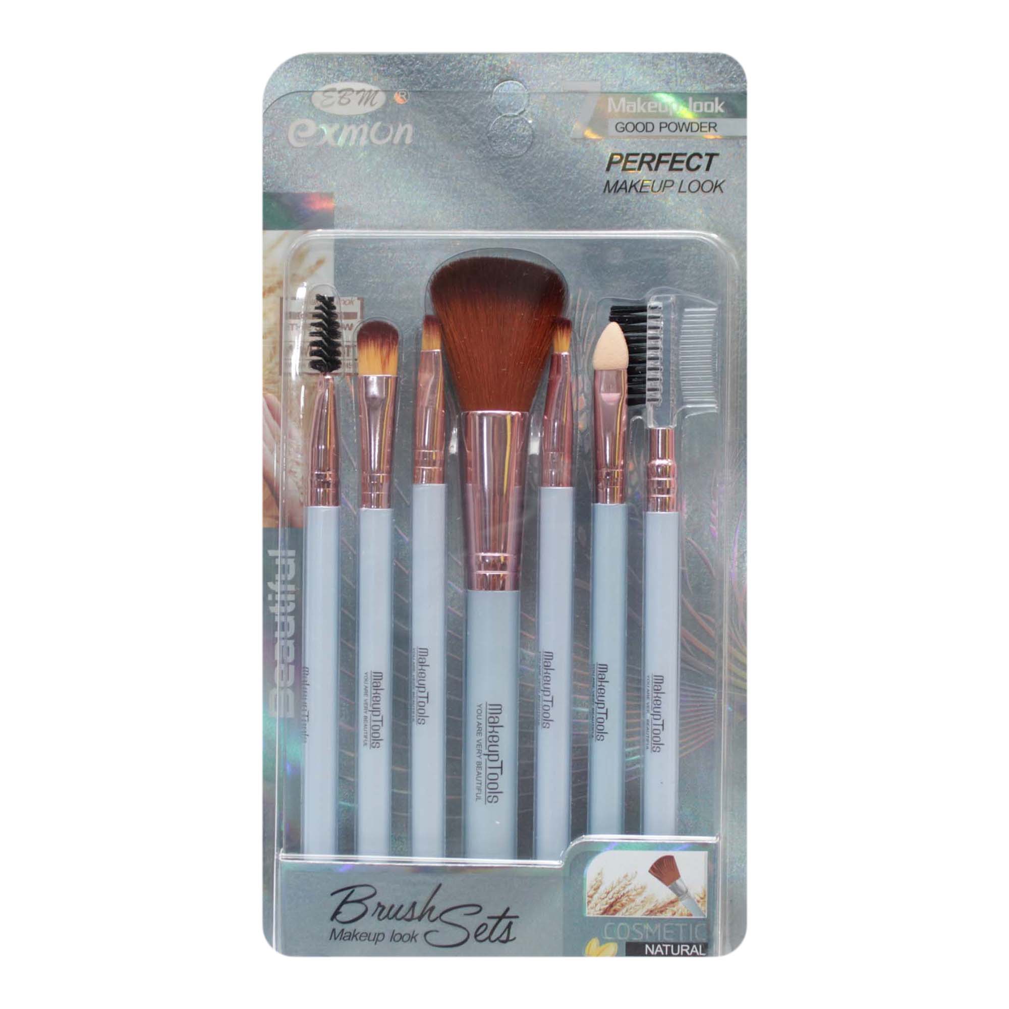 Blue Seven in 1 Makeup Brush Set