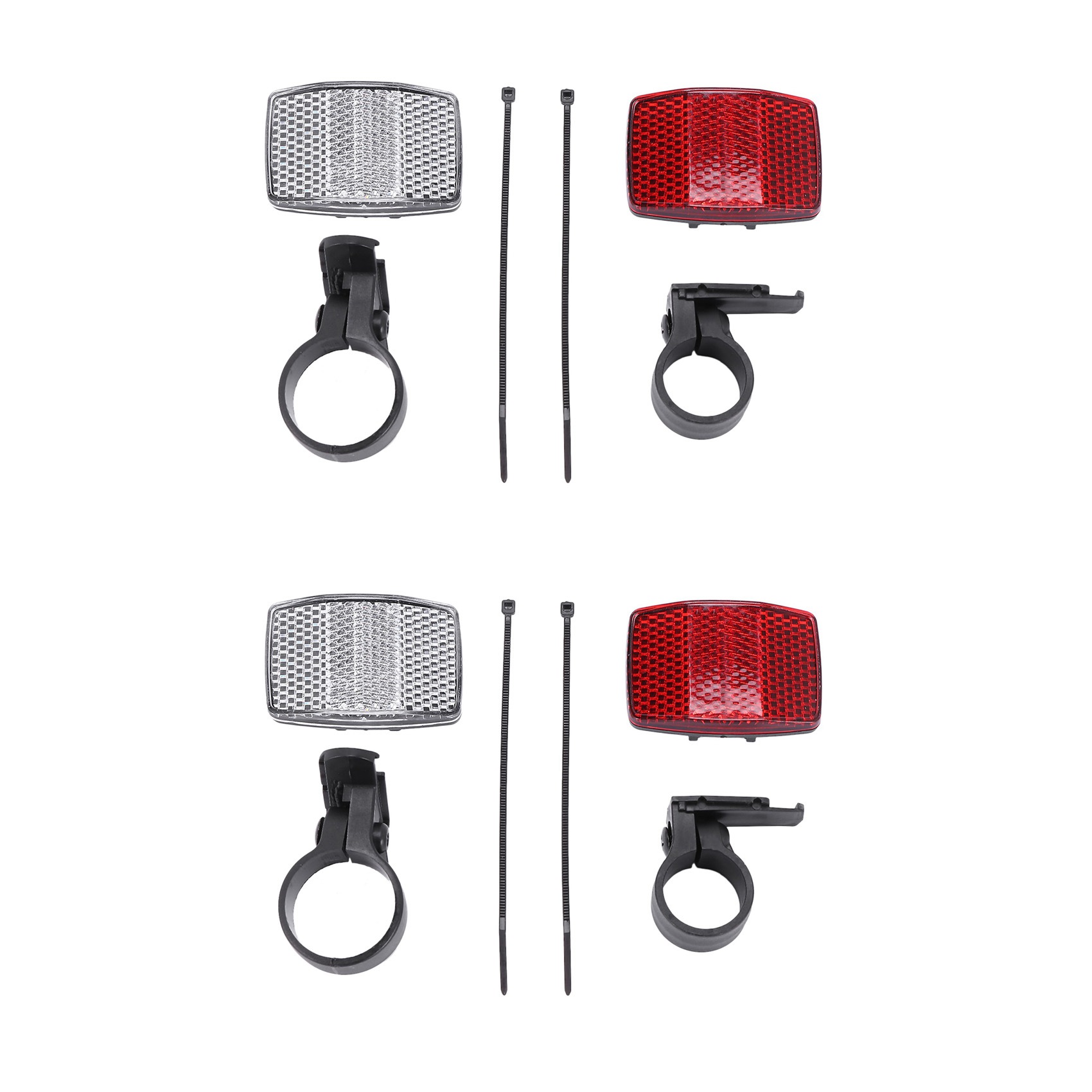 fasdaga 2 Pair Cycle Bicycle Bike Light Reflector Rear Front For Handlebar & Saddle Bar