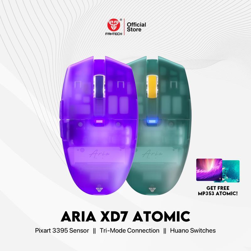Fantech Combo of ARIA XD7 Atomic Wireless Bluetooth Rechargeable Gaming Mouse and MP353 Atomic Mousepad