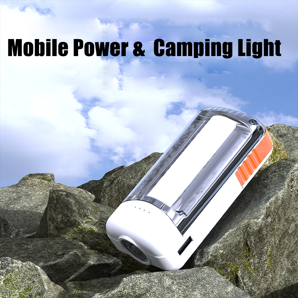 Sales promotion 10000mAh 2-in-1 Protable Flashlight Mobile Power Bank Mini Multi-function Outdoor Emergency Lantern for Camping fishing Travel