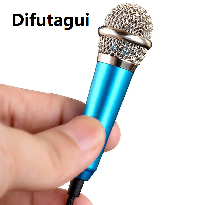 Difutagui New style Mini 3.5mm Stereo Studio Microphone Earphone Ktv Karaoke Mini Microphone for Cell Phone Laptop Computer Desktop Small Size Mic
