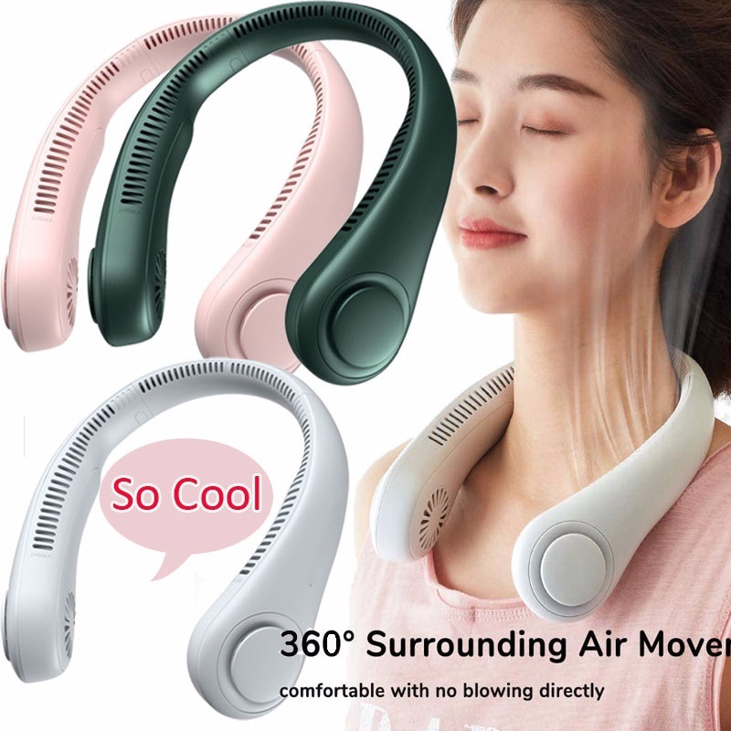 3 Speeds Portable Rechargeable Mini Neck Fan - Hands-Free Cooling