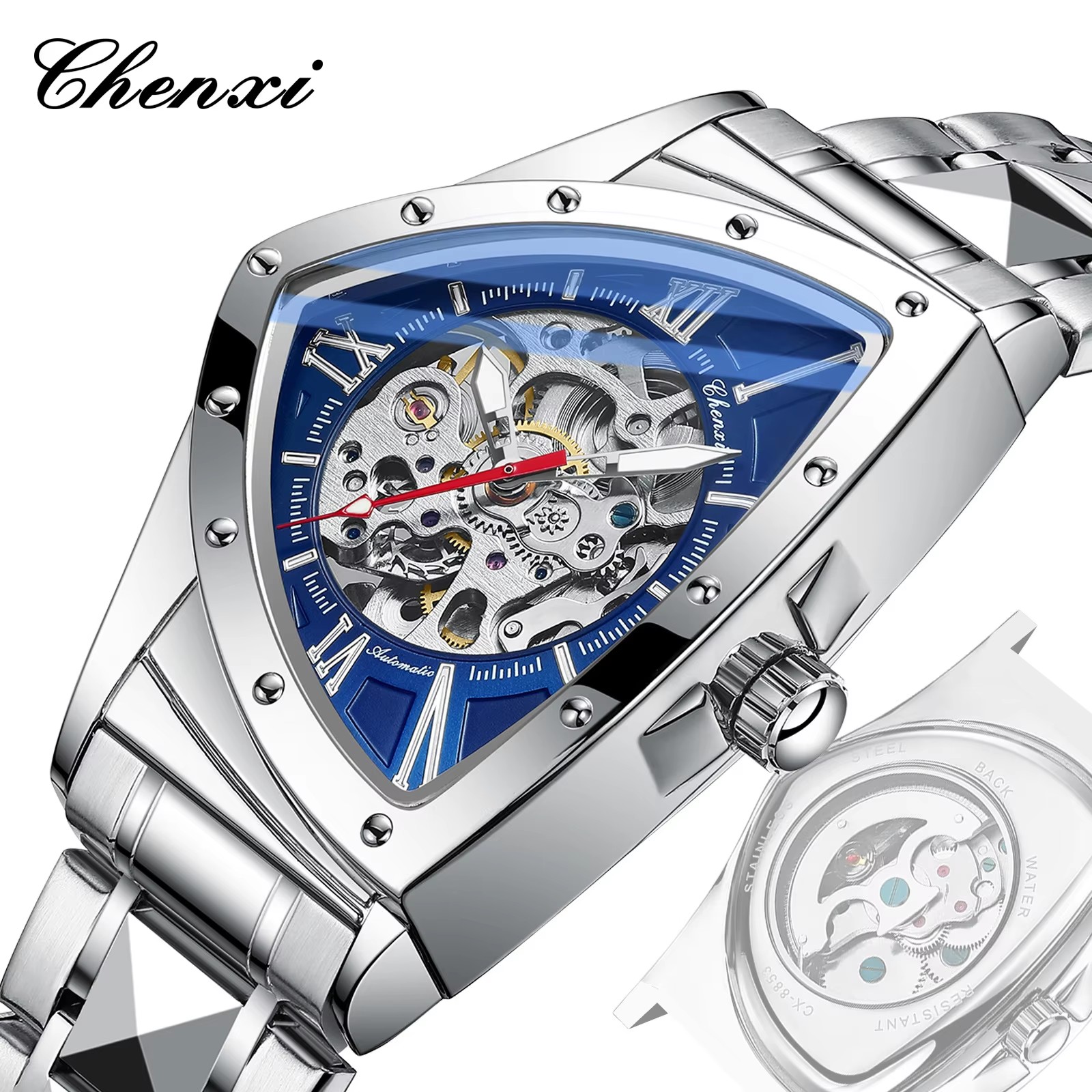 CHENXI brand fashionable waterproof automatic mechanical men's watch