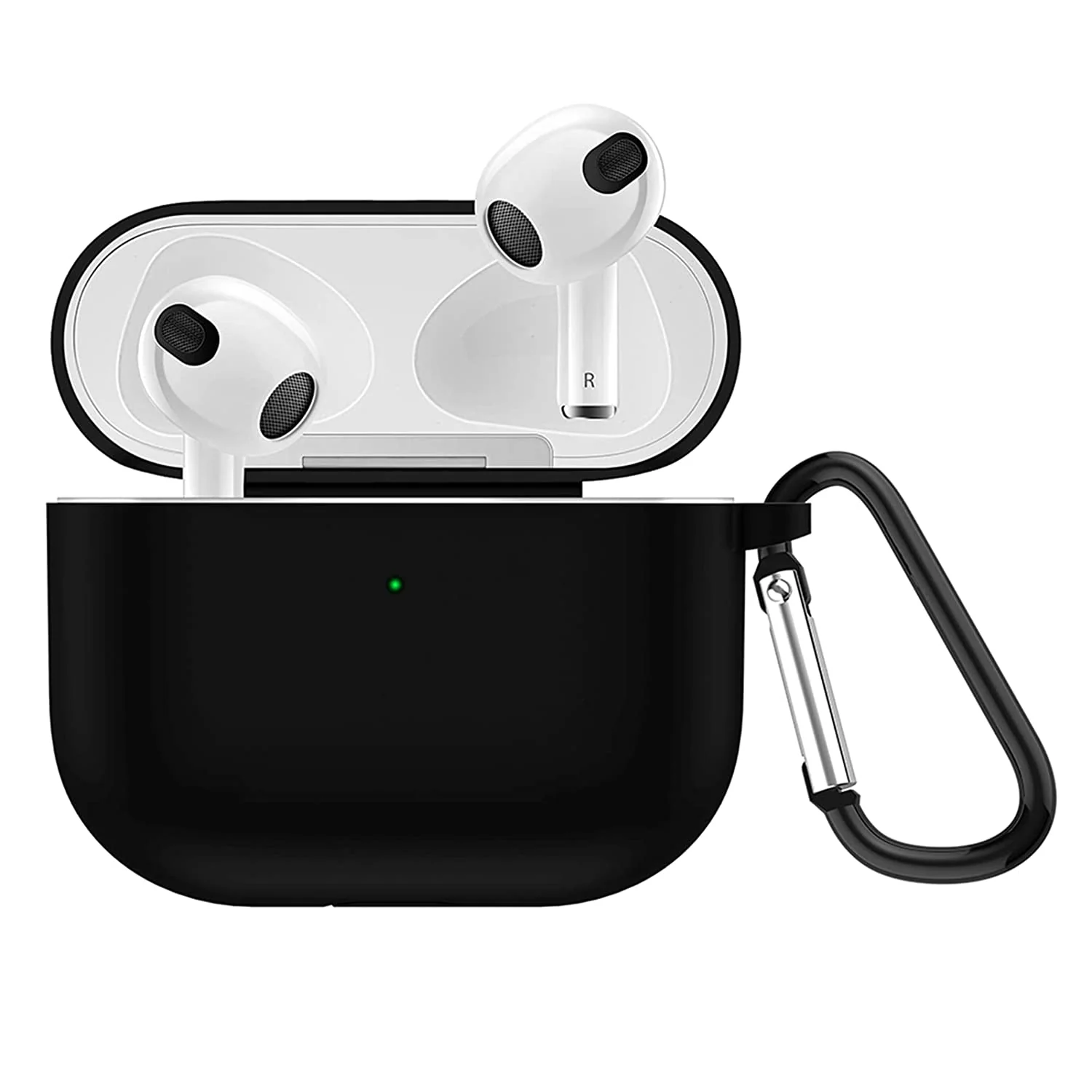Silicone Protective Case for AirPods 3 | Inner Microfiber Lining for Grip | Keychain Hook |