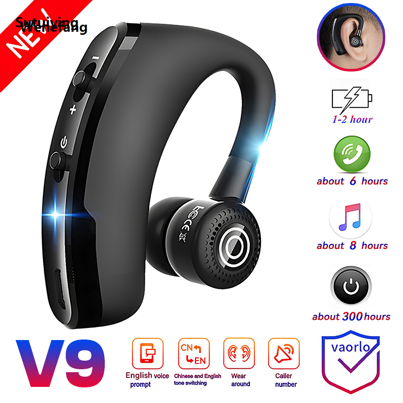Wenefang Sutuiying VAORLO V9 Bluetooth Earphone Sport Driver Car Wireless Headphone Fifty Original percent discount With Mic HD Handsfree Calling Stereo Muics Business Headset V8