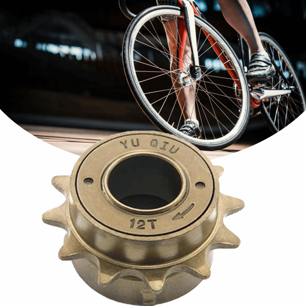 Durable 12T Teeth Bike Freewheel Brown Steel Bike Freewheel Replacement 34 mm Threaded Inner Diameter Easy Installation Single Speed Bike Freewheel Cycling Accessory