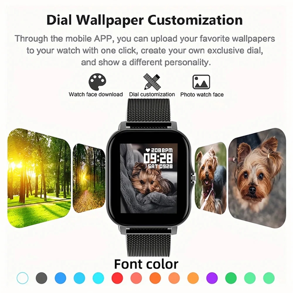 Linman 2025 Smart Watch Android Phone 1.44'' Inch Color Screen BluetootHigh Quality h Call Blood Oxygen/Pressure Monitoring smartwatch Women Men New