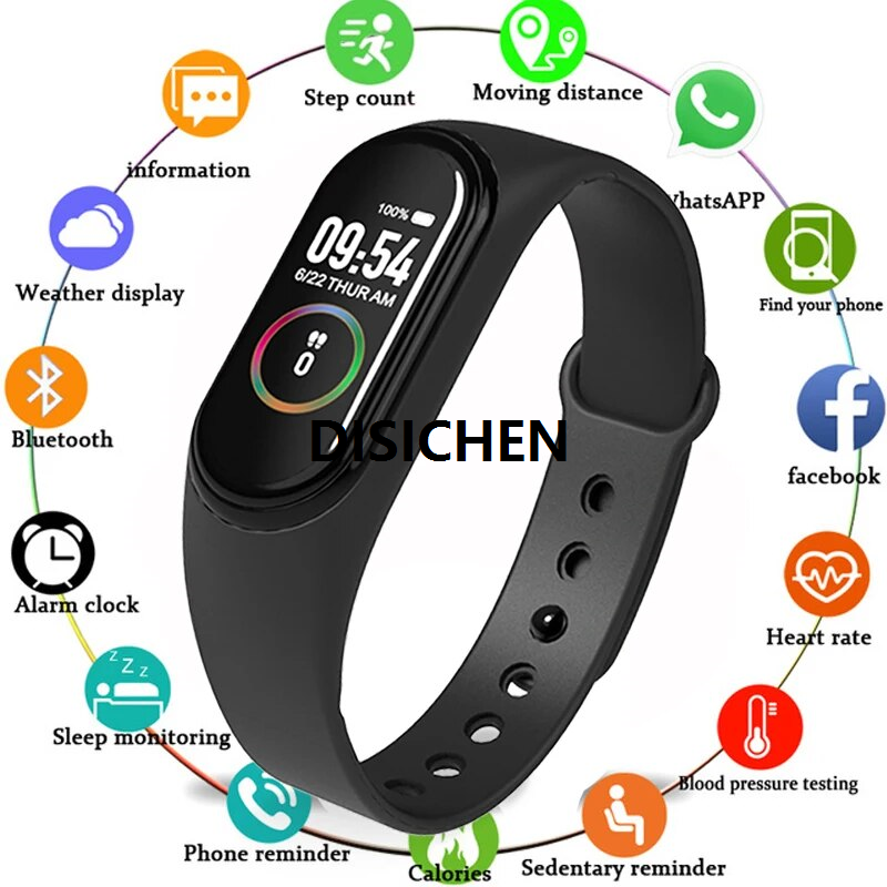 DISICHEN New Smart Watch Band Men/Women/Kids Smartwatch Reloj Step HR Montre Connect For Apple/Xiaomi/Huawei PK Mi Band 3/4 VS IWO 8/B57 High Quality