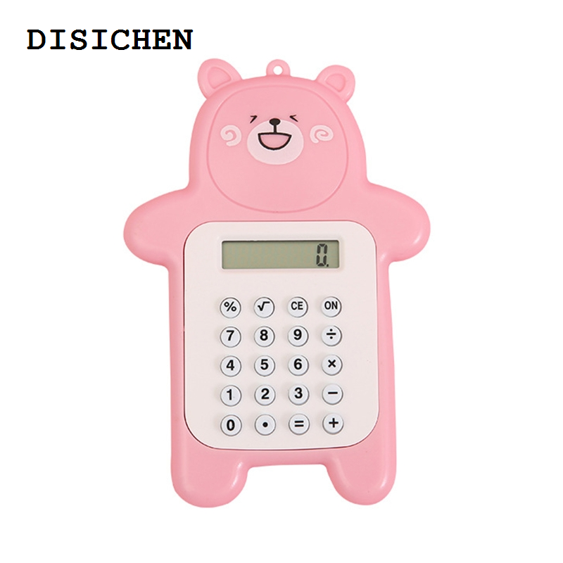 DISICHEN Luxury Bear Calculator 8 Digits Sensitive Button Standard Function Calculator Pocket Size for Kid Boy Girl Student School