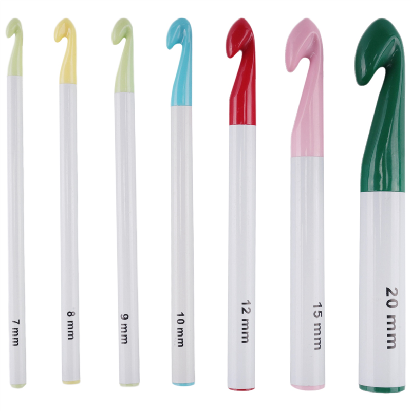 Crochet Hook Set,7/8/9/10/12/15/20mm Handle Crochet Knitting Needles