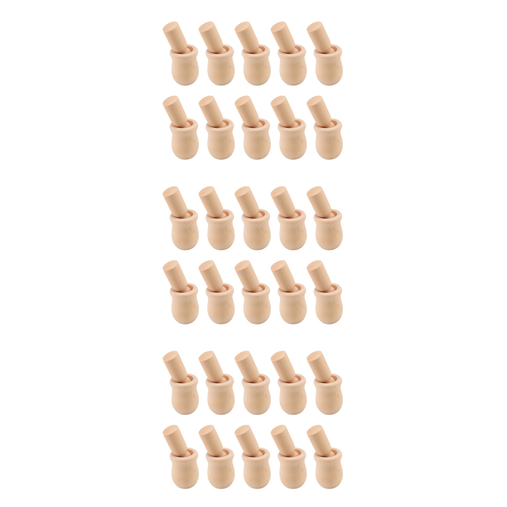 30X Wooden Peg People Nesting Set Wood Peg Dolls Kids DIY Toy