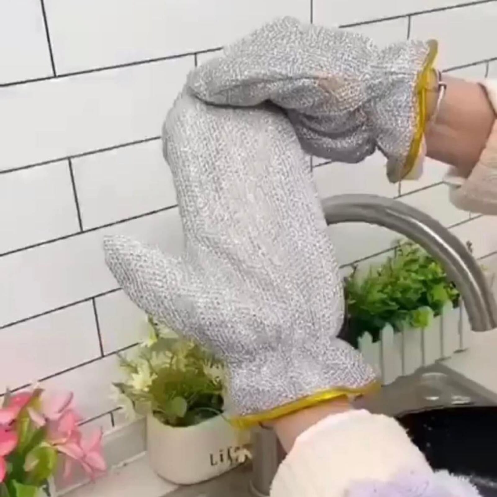 Pair of Dish Washing Waterproof Gloves
