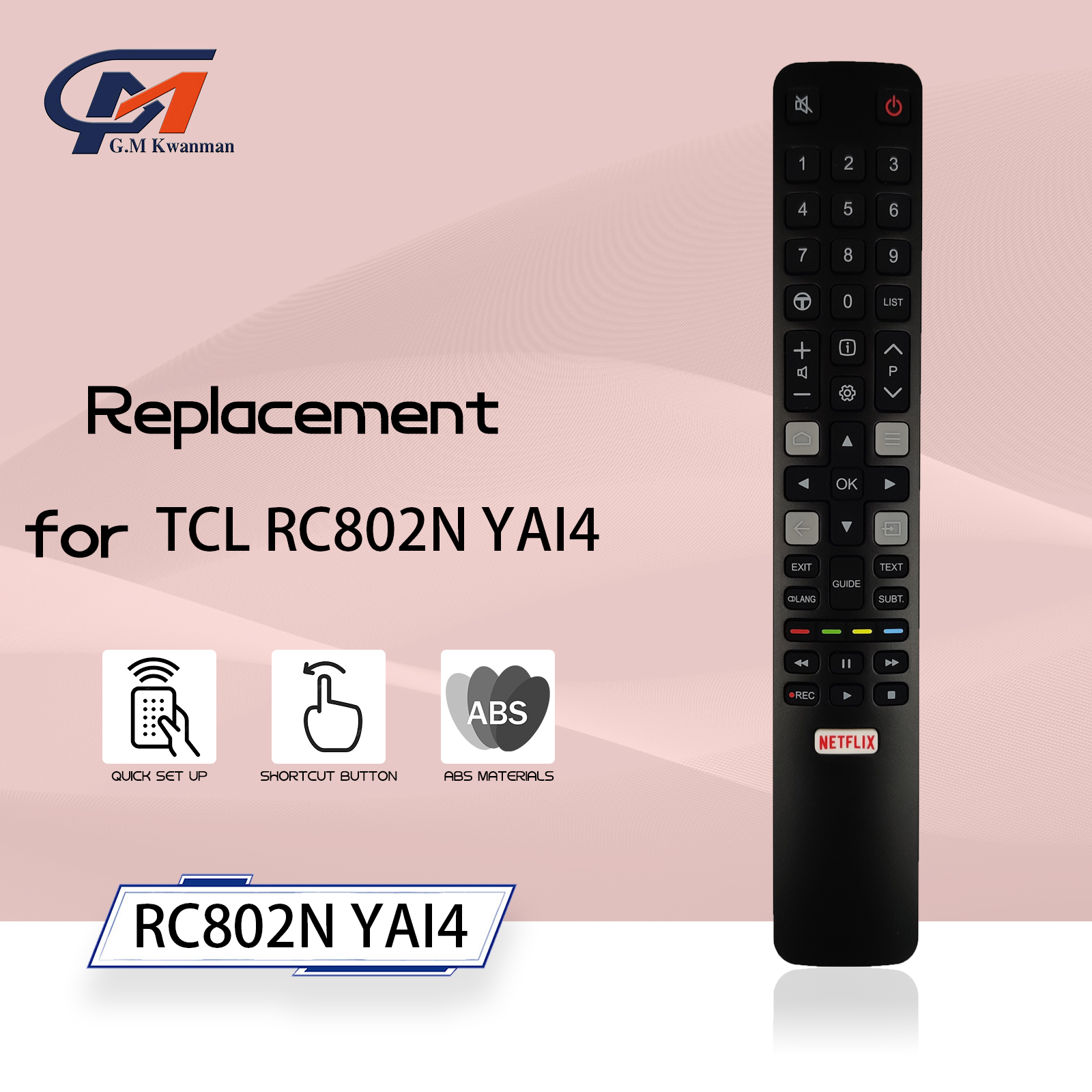 NEW New Replacement RC802N Remote Control for TCL TV 32S6000S 40S6000FS 43S6000FS 49S6000FS TCL TV Remote Control RC802N YAI4
