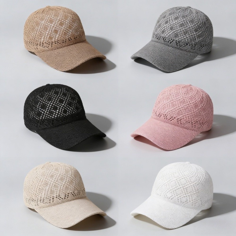 Creative Hollow Thin Baseball Cap Adjustable Mesh Solid Color Casual Cap Lightweight Breathable Sunhat Hiking Outdoor
