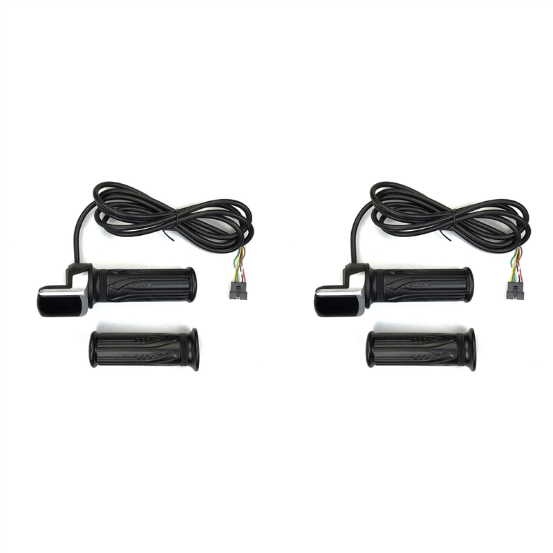 JAERBEE 2 Pair Waterproof LCD Display Electric Bicycle 48V Twist Throttle Motorcycle Electric Scooter E Bike Handlebar Grip