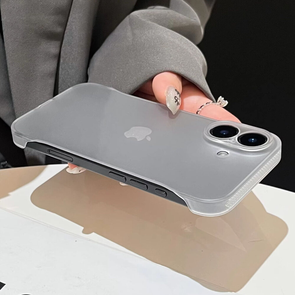 HOCE Ultra Thin Frameless Phone Cases For iPhone 16 16 Pro Max 16 Plus Hard PC Matte Translucent Back Shockproof Cover