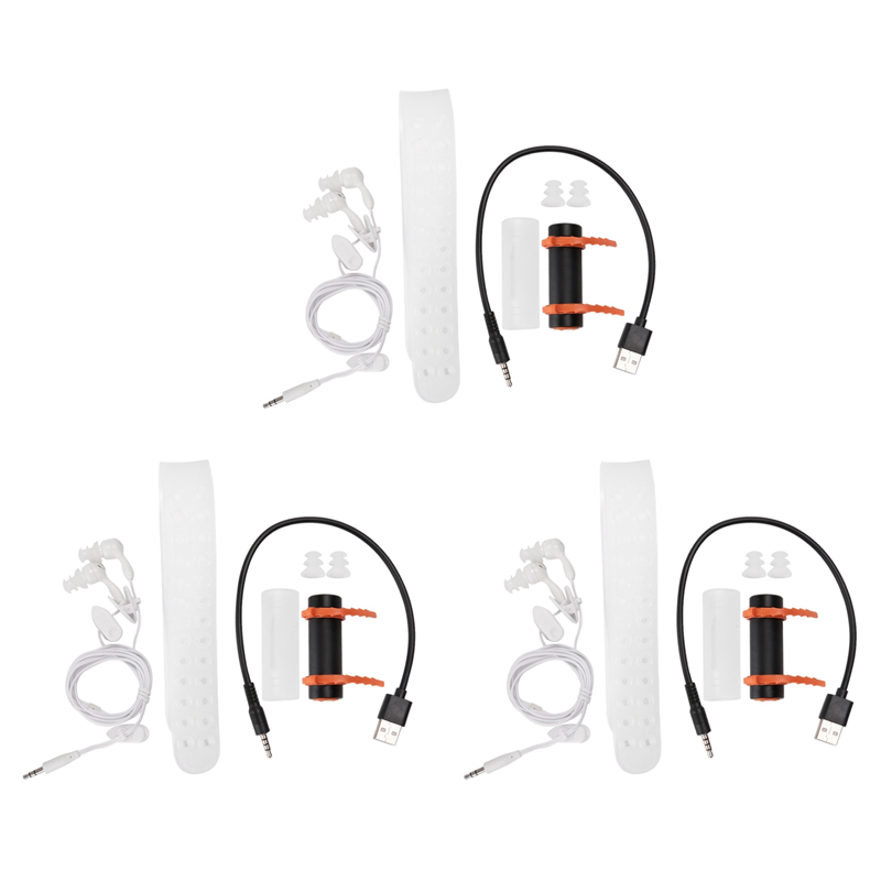 JINMY 3X 4GB USB MP3 Player Waterproof Swimming Diving Surfing Black Headset FM Radio