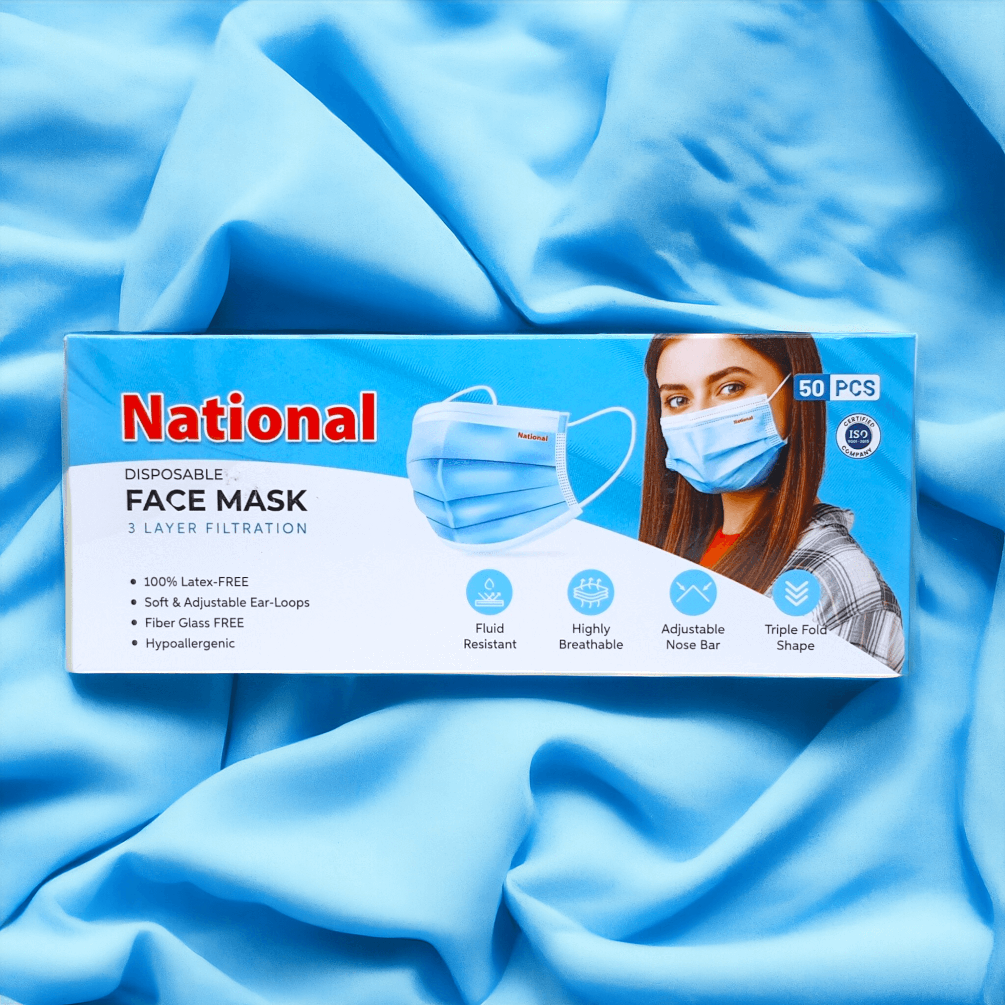 Save Surgical Face Mask With Melt Blown Filter | BFE 98% | Adult Facemask Blue