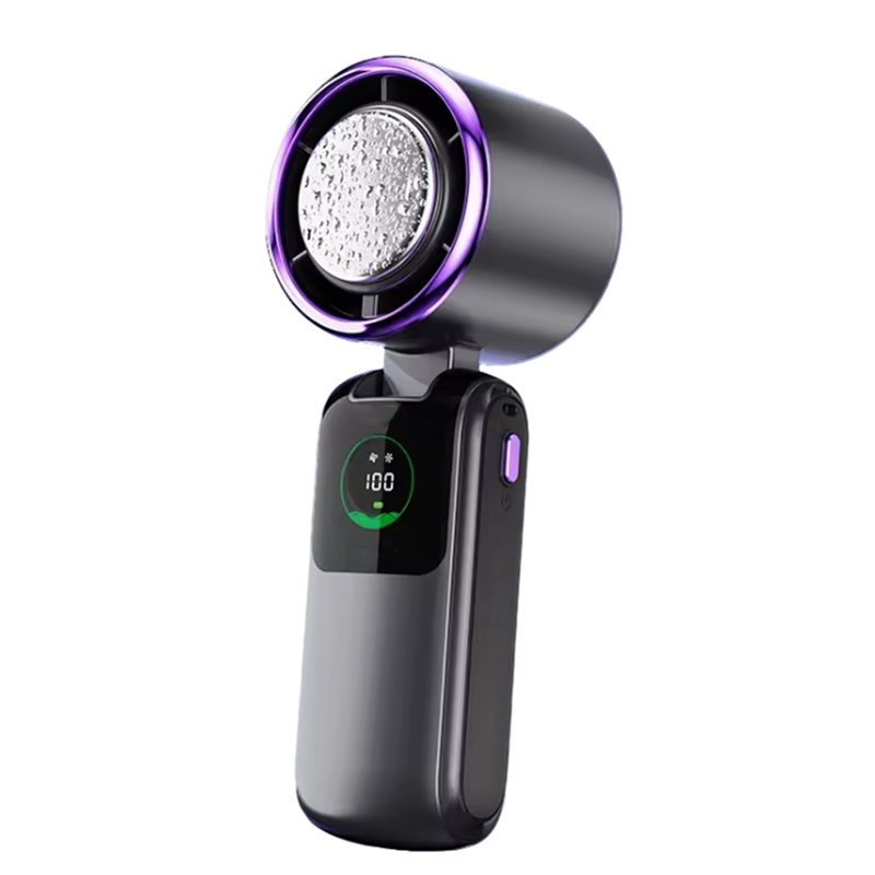 Mini Fan 5-Speed Adjustable Digital Display Portable Electric Fan for Outdoor Gray