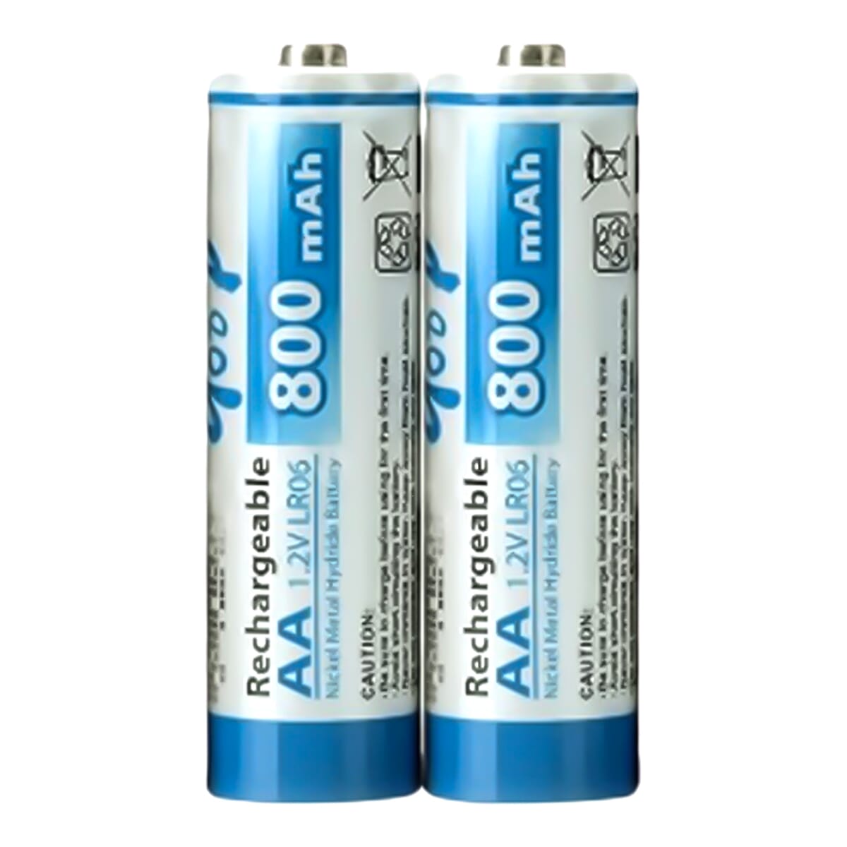 GOOP AA Size Rechargeable Batteries 1 Pair 800 mAh for Radio, Wall Clock, Toys and Electronics