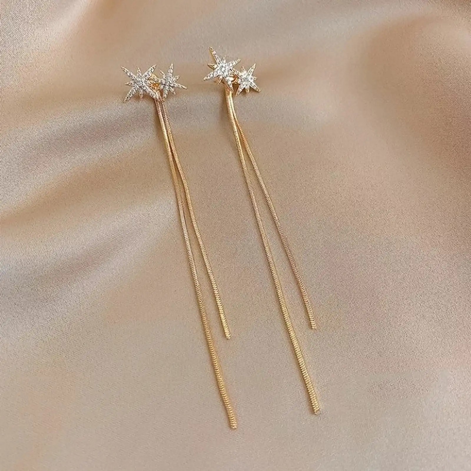 Earrings for Women Gold Plated New Long Crystal Dangle Korean Western Drop Earrings for girls