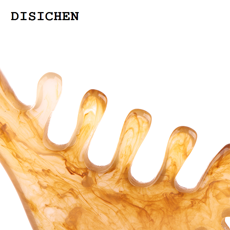 DISICHEN Affordable 1 Pc Natural resin Horn Pocket Comb Wide Toothed SPA Guasha Scalp Massage Brush Hair Care Tool High Quality